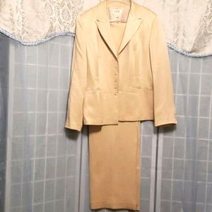 TALBOTS SILK & WOOL WIDE LEG PANT SUIT SZ 14